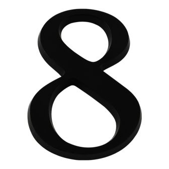 Chiffre 8 en relief autocollant - Noir