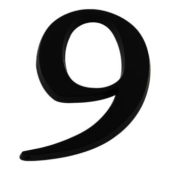 Chiffre 9 en relief autocollant - Noir