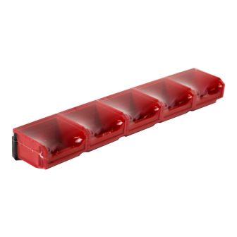 Lot de 5 Bacs European 0,3L Rouge avec Barre - Novap