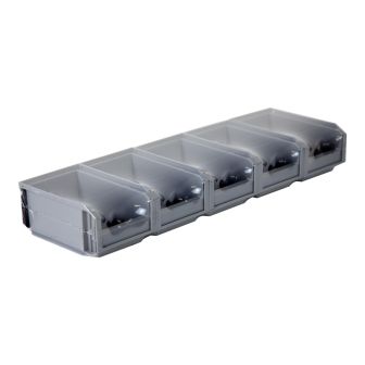 Lot de 5 Bacs European 0,3L Gris avec Barre - Novap