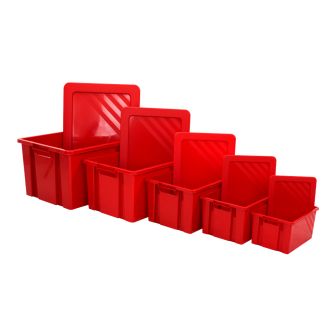 Novabac 6 au 54 Litres Rouge + les couvercles - Novap