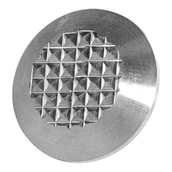 Sac de 60 clous podotactiles quadrillés en Inox, diamètre 25mm, avec gabarit de pose - Novap