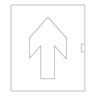 Pochoir pour signalisation horizontale - Fleche 600x1000mm -  Flèche