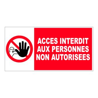 Marquage au sol adhésif pour extérieur - Acces interdit aux personnes non autorisées