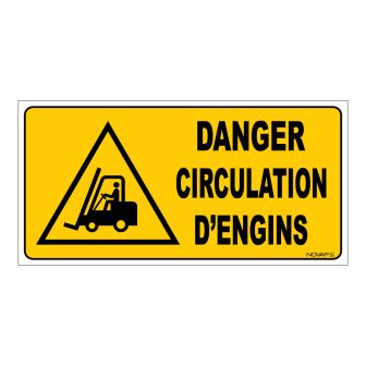Marquage au sol adhésif pour extérieur - Danger circulation d'engins