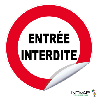 Adhésifs Entrée interdite - Novap