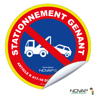 Adhésifs Défense de stationner - Mise en fourrière - haute visibilité - Novap