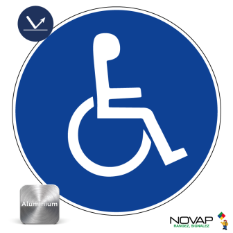 Panneau Handicapés - Classe A - Alu Ø300mm - Novap