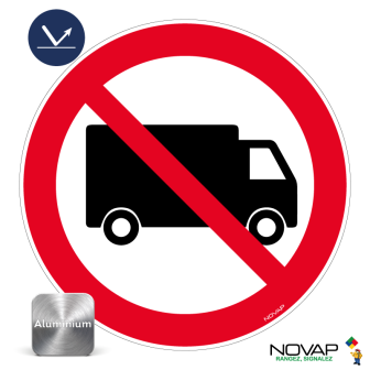 Panneau Interdit aux poids lourds - Classe 1 - Alu Ø300mm - Novap