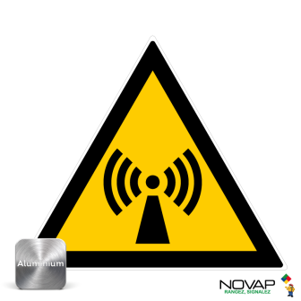 Panneau Danger Radiation non ionisante - Alu triangle 100mm - Novap