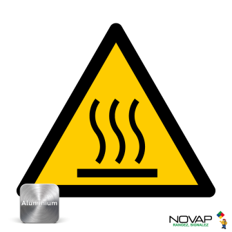 Panneau Danger Surface chaude - Alu triangle 100mm - Novap