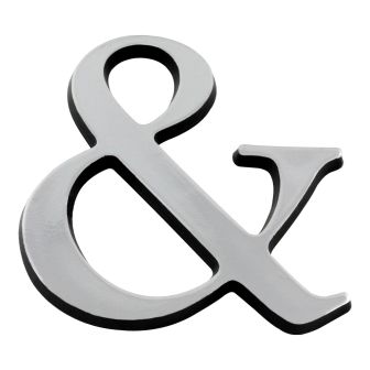 Caractère & en relief autocollant - Argent