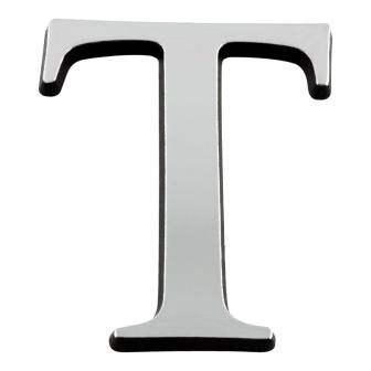 Lettre T en relief autocollant - Argent