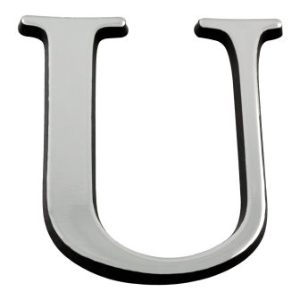 Lettre U en relief autocollant - Argent
