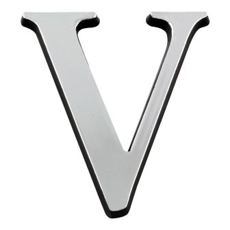 Lettre V en relief autocollant - Argent