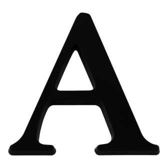 Lettre A en relief autocollant - Noire