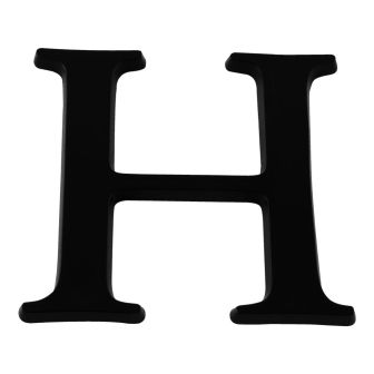 Lettre H en relief autocollant - Noire
