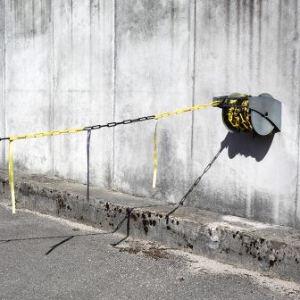 Dérouleur de chaîne Ø 6mm avec bandelettes doubles Jaune/Noir - Novap