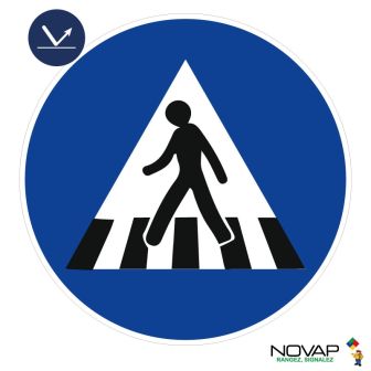 Panneau Passage piétons - Classe 1 - Ø300mm - Novap