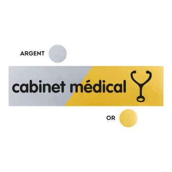 Plaquette Cabinet médical 170x45 - Argent & Or - NOVAP