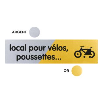 Plaquette Local pour vélos, poussettes 170x45 - Argent & Or - NOVAP