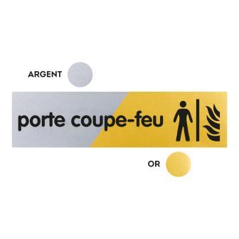 Plaquette Porte coupe-feu 170x45 - Argent & Or - NOVAP