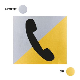Plaquette Téléphone 90x90 - Argent & Or - NOVAP