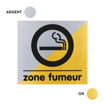 Plaquette Zone fumeur 90x90 - Argent & Or - NOVAP