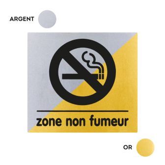 Plaquette Zone non fumeur 90x90 - Argent & Or - NOVAP