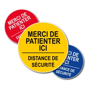 Disques Merci de patienter ici - Distance de sécurité - spécial sol - Novap