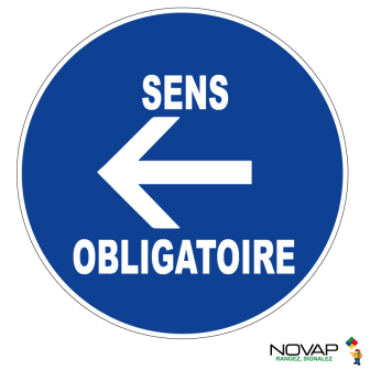 Panneau Sens obligatoire à gauche - Novap