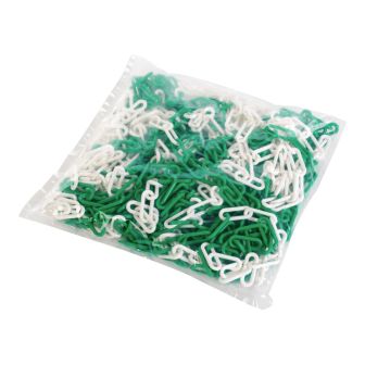 Sac de 25m de chaîne plastique signal - Vert/Blanc