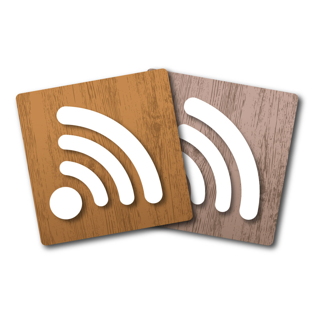 Plaques de porte 90x90mm - Wifi - Wood