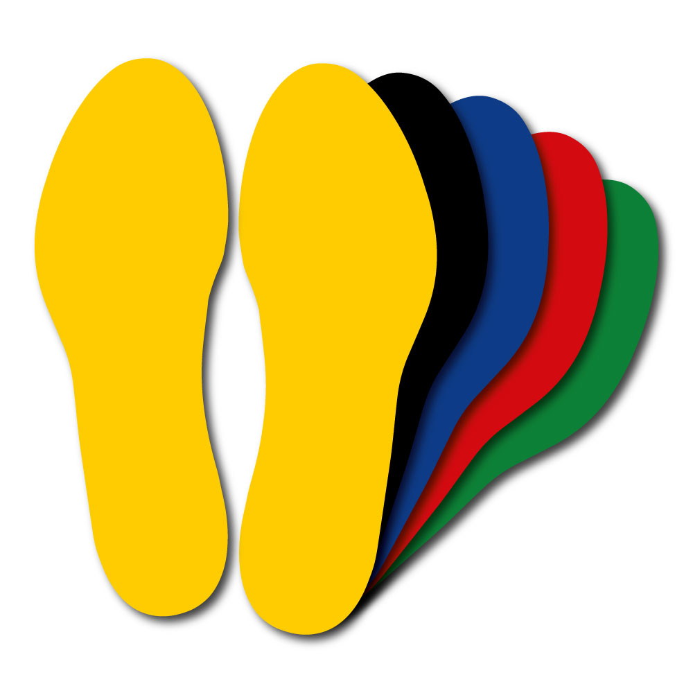 Lot de 10 adhésifs spécial marquage au sol - Empreinte de pas 300 x 100mm - NOVAP