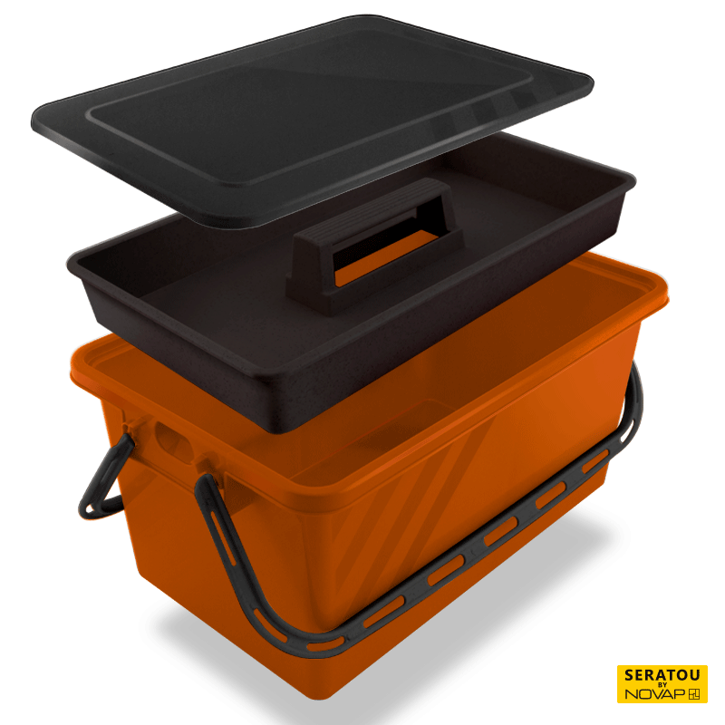 Boite de rangement 10, 17 ou 24 L Cuivre - couvercle noir - SERATOU