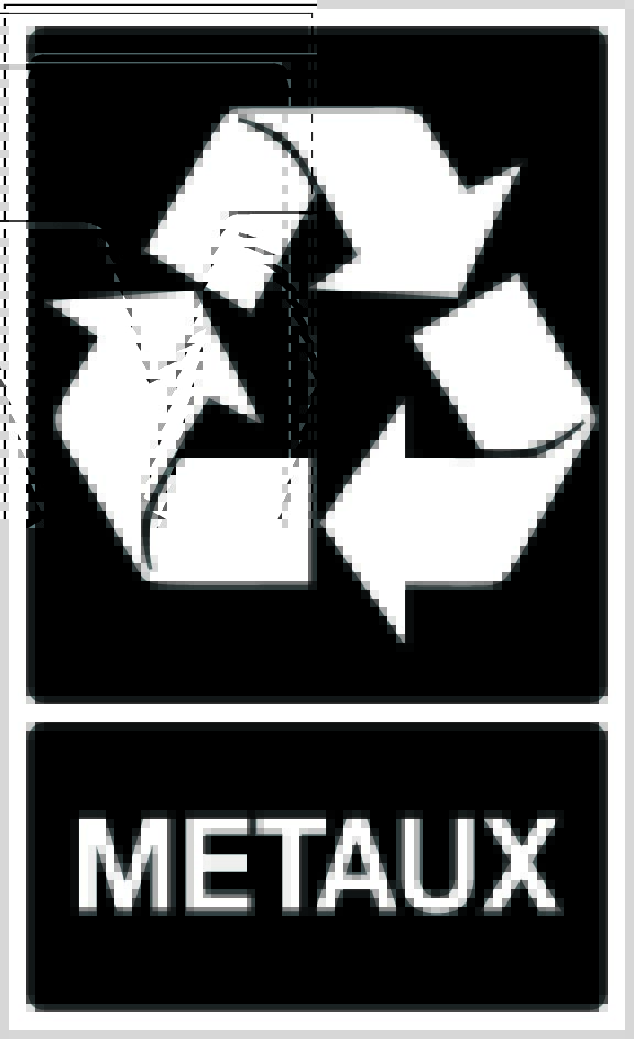 Panneau Recyclage dechets métaux - Rigide 330x200mm - 4161037